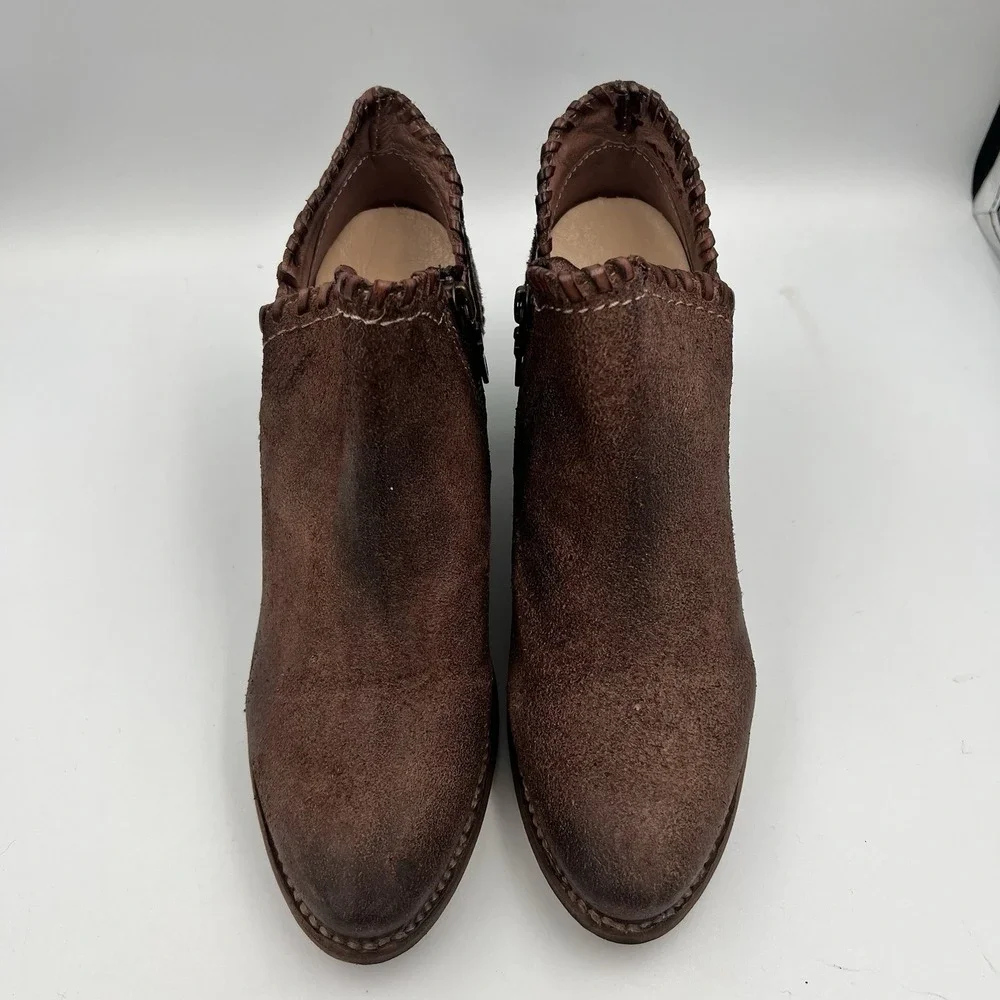 Bed Stu Carla Brown Leather Zipper Ankle Booties Boots Cobbler W 7.5 F393009